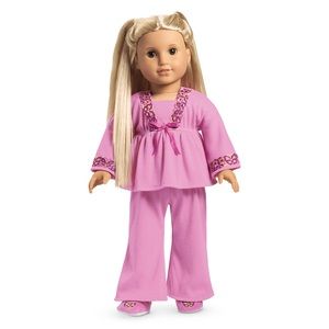 American Girl Doll Julie’s Pajamas, pink PJ set for 18” doll